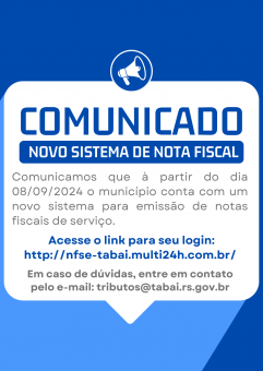 NOVO SISTEMA DE NOTAS FISCAIS